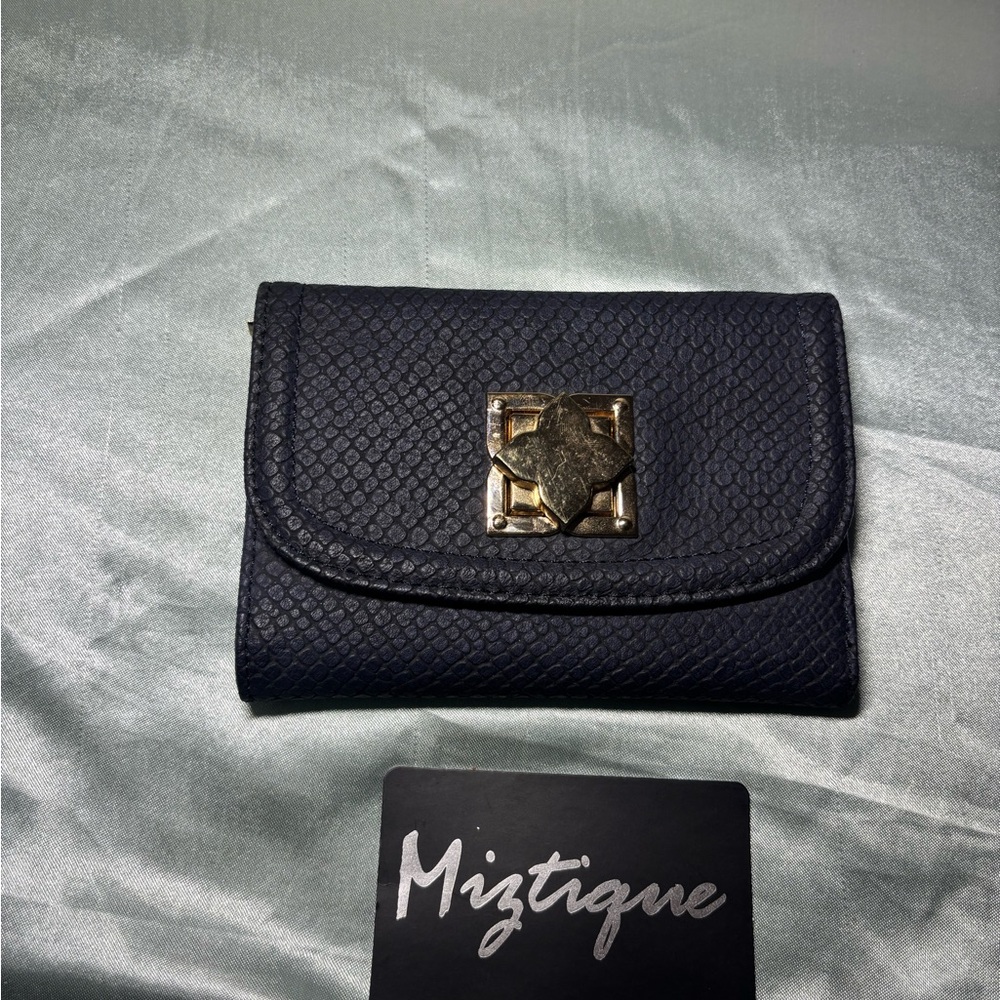 Miztique Navy Textured Wallet with Gold Accent